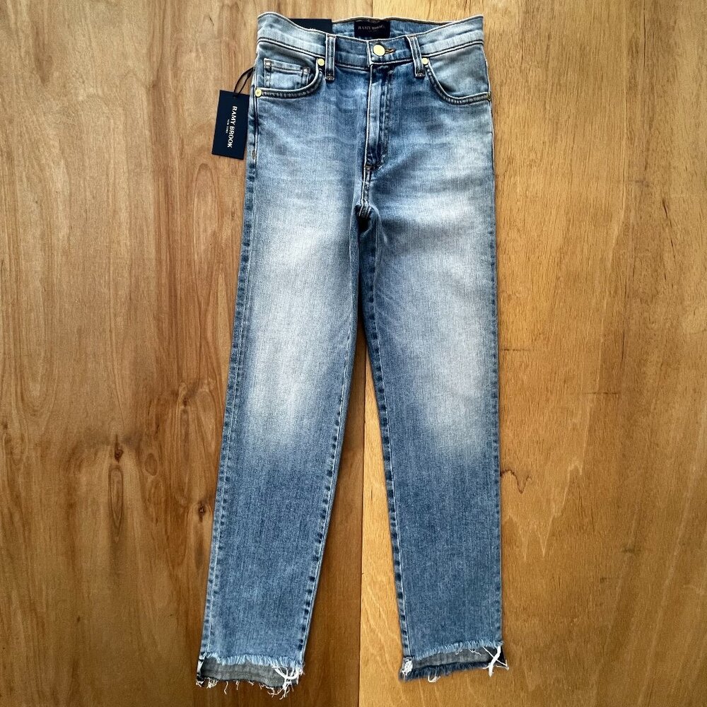 RAMY BROOK MIRANDA HIGH RISE RELAX FIT JEANS WOMEN’S sz 24 Frayed Hem NWT